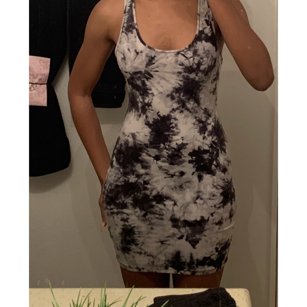 Tie dye / watercolor , racerback bodycon minidress